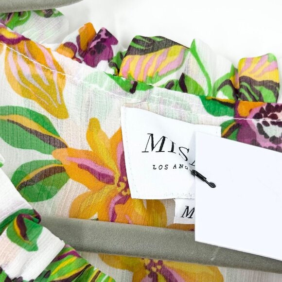 NWT Misa Los Angeles Ranjana Floral Cinch Waist Midi Dress - Picture 10 of 12